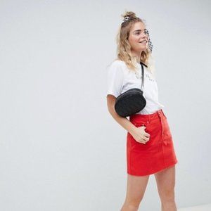 Red Jean Skirt Size 2